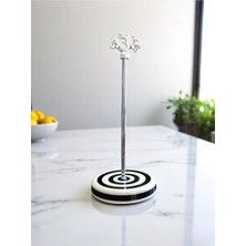 Elite Kağıt Havluluk Rulo Peçetelik Mutfak Aksesuarı Seramik Siyah Klasik Zebra Gümüş Mercan -Feray Home 1 Adet