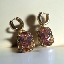 Fundéa Jewelry Elara Altın Kaplama Çelik Zirkon Taşlı Kadın Küpe (Nikel Içermez, Şık ve Özel Tasarım), Parlak Küpe Yaz Sezonu ışıltılı Zarif Tarz Model 
