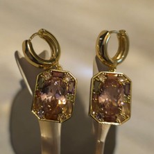 Fundéa Jewelry Elara Altın Kaplama Çelik Zirkon Taşlı Kadın Küpe (Nikel Içermez, Şık ve Özel Tasarım), Parlak Küpe Yaz Sezonu ışıltılı Zarif Tarz Model 