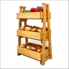 Dabanlıoğlu ahşap tasarım  Ahşap Sebzelik, Ahşap Mutfak Organizeri. 3 Katlı  50x30x70 Derinlik 8 cm ham boyasız ahsap kimyasal madde icermez