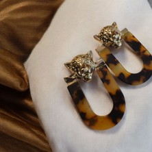 Wild Panther Altın Kaplama Kadın Küpe (Kaplan Desenli, Panter Başı Detaylı, Nikel Içermez) – Fundéa Jewelry