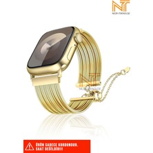 Apple Watch Seri 2/3/4/5/6/7/8/9/se 38MM/40MM/41MM Seri 10 42MM Uyumlu Metal Hasır Kordon