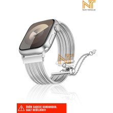 Nezih Case Apple Watch Watch Seri 5/6/7/8/9/se 38/40/41mm Seri 10 42 / Seri 11 42mm Uyumlu Metal Hasır Kordon