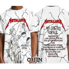 Metallica All Over Beyaz Erkek Tişört M