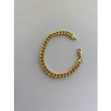 Xuping Zincir Çizgili Model  Gold Bileklik
