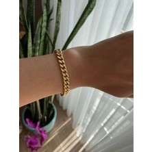 Xuping Zincir Çizgili Model  Gold Bileklik