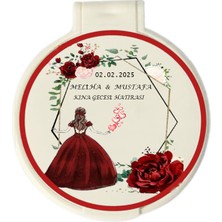 Kına Nikah Özel Organizasyonlar Için Kişiye Özel Yuvarlak Beyaz Makyaj Aynası