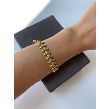 Özel Seri Xuping Yuvarlak Taşlı Gold Bileklik