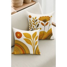 Çift Tarafı Dijital Baskılı  4'lü Kırlent Kılıfı Seti (Panç /punch Nakış Desen Görünümlü)