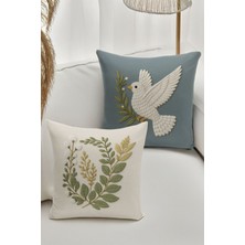 Çift Tarafı Dijital Baskılı  4'lü Kırlent Kılıfı Seti (Panç /punch Nakış Desen Görünümlü)