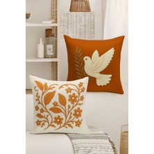 Çift Tarafı Dijital Baskılı  4'lü Kırlent Kılıfı Seti (Panç /punch Nakış Desen Görünümlü)