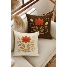 Çift Tarafı Dijital Baskılı  4'lü Kırlent Kılıfı Seti (Panç /punch Nakış Desen Görünümlü)