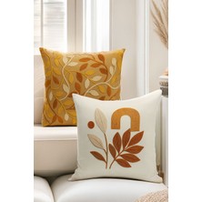 Çift Tarafı Dijital Baskılı  4'lü Kırlent Kılıfı Seti (Panç /punch Nakış Desen Görünümlü)