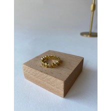 Elips Taşlı Xuping Ayarlanabilir Gold Yüzük