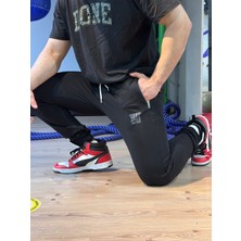 Erkek Siyah Slim Fit Jogger Eşofman Altı