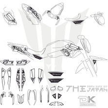 mt 07 Beyaz Sticker Set