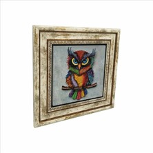Baykuş Baskılı Doğaltaş Tablo 25CMX25CM KRG-162