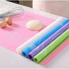 40*50 cm Silikon Ölçekli Kullanımı Kolay Hamur Açma Matı Ekmek Mantı Makarna Hamuru Yoğurma Matı