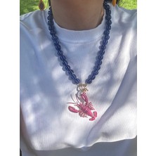 Istakoz Mavi Boncuklu Kolye