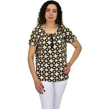 Kadın Kısa Kol Baskılı Bluz BGL-ST04700