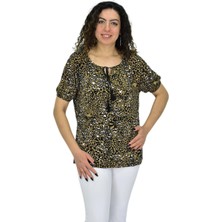 Kadın Kısa Kol Baskılı Bluz BGL-ST04702
