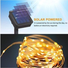 Solar Güneş Enerjili Peri 200LED 20 Metre Günışığı 8 Mod 200 LED