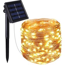 Solar Güneş Enerjili Peri 200LED 20 Metre Günışığı 8 Mod 200 LED