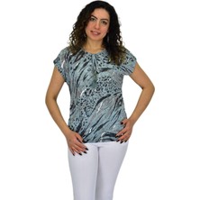Kadın Kısa Kol Baskılı Bluz BGL-ST04706