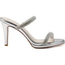 Zeytuk Dore Hakiki Deri Ince Topuklu Kadın Terlik