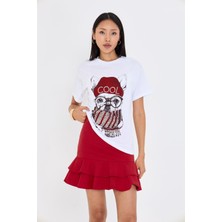  Baskılı Taşlı T-Shirt