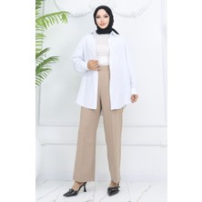 Sefa Merve Bol Paça Pantolon 4001-04 Sütlü Kahve
