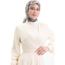 Sefa Merve Karaca Desenli Cotton Eşarp 81094-13 Kahverengi Yeşil