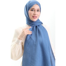 Sefa Merve Madame Mary Fransız Vual Şal 19099-06 Indigo