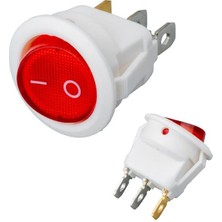IC-131B Yuvarlak Işıklı Anahtar On-Off 3p Beyaz