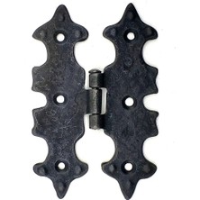 Antika Tarz Dekoratif Pirinç Lale Menteşe - 104X77 Mm, Oksit