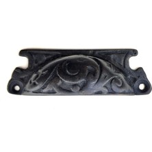 Antika Tarz Dekoratif Pirinç Lale Tas Mobilya Kulbu - 30X90 Mm, Oksit