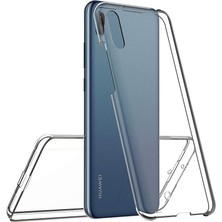 Huawei Y6 2019 Uyumlu Ön Arka 360 Tam Koruma Şeffaf Soft Silikon Kılıf