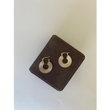 Çizgi Model Modern Gümüş Renkli Halka Küpe