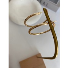 Büyük Halka Gold Kaplama Küpe