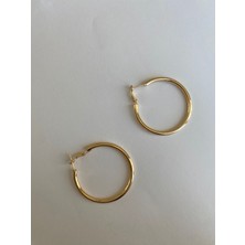 Büyük Halka Gold Kaplama Küpe