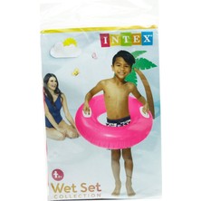 intex 8 +Yaş 76 cm Tutmaçlı Parlak Şişme Simit Çocuk Simit Şişme Havuz ve Deniz Yüzme Simidi M-59258
