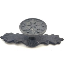 Antika Tarz Dekoratif Pirinç Çiçek Düğme - 27X70 Mm, Oksit