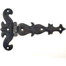 Antika Tarz Dekoratif Pirinç Kuyruklu Kelebek Menteşe - 94X147 Mm, Oksit