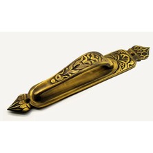 Antika Tarz Dekoratif Pirinç Kubbeli Çekme Kapı Kolu - 396X68 Mm, Antik