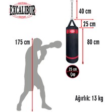 Excalibur Polystar 80 x 25 Boks Kum Torbası Siyah