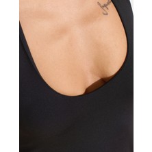 31753 Halter Yaka Top-Siyah