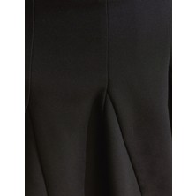 81061 Volanlı Şort Etek-Siyah