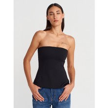 31860 Straplez Top-Siyah