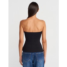 31860 Straplez Top-Siyah