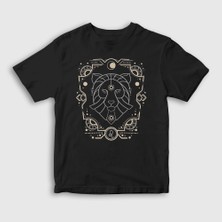 Presmono Unisex Çocuk Siyah Leo Zodiac Hediye Aslan Burcu T-Shirt